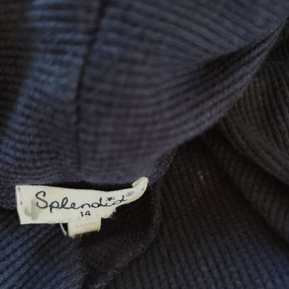 Splendid navy and teal open front cardigan size 14 - Picture 4 of 7